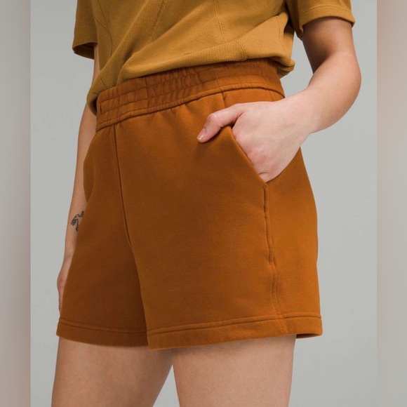 Lululemon Butternut Brown Loungeful High-Rise Short 4" Size 10 - Picture 1 of 8